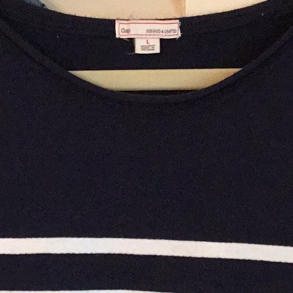 Two GAP Short Sleeve Tops - Denim Blue and Navy Blue/White Stripes - Picture 2 of 3